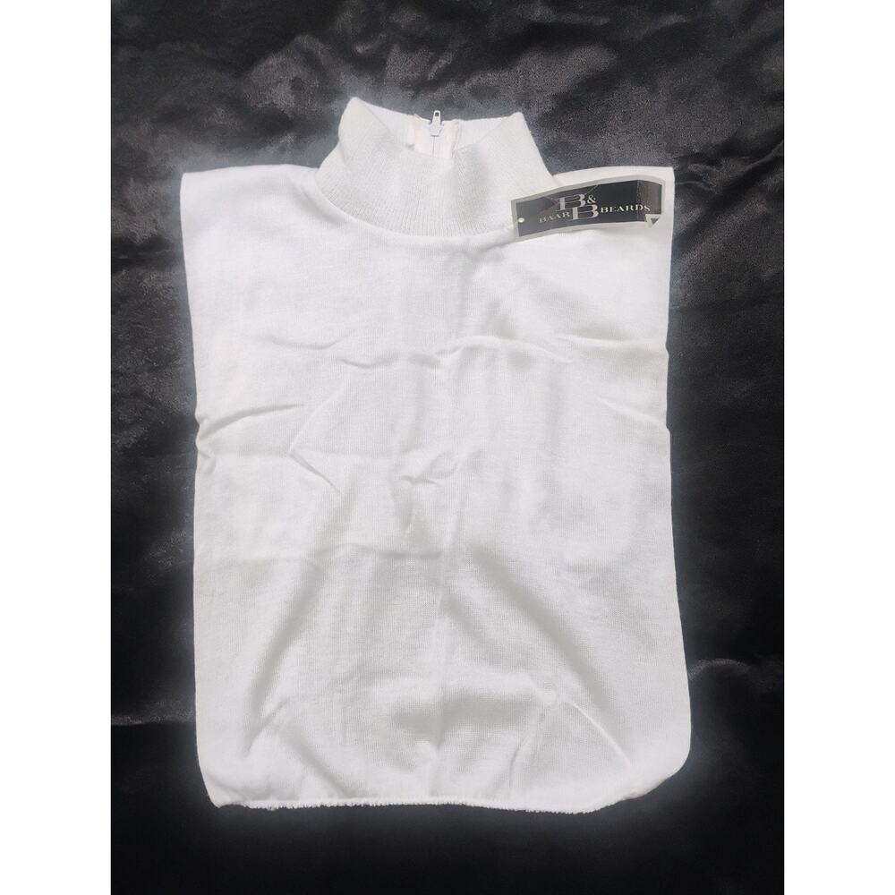 NWT Vintage Baar & Beards White Knit Mock Turtleneck Dickey Made in USA 1990s